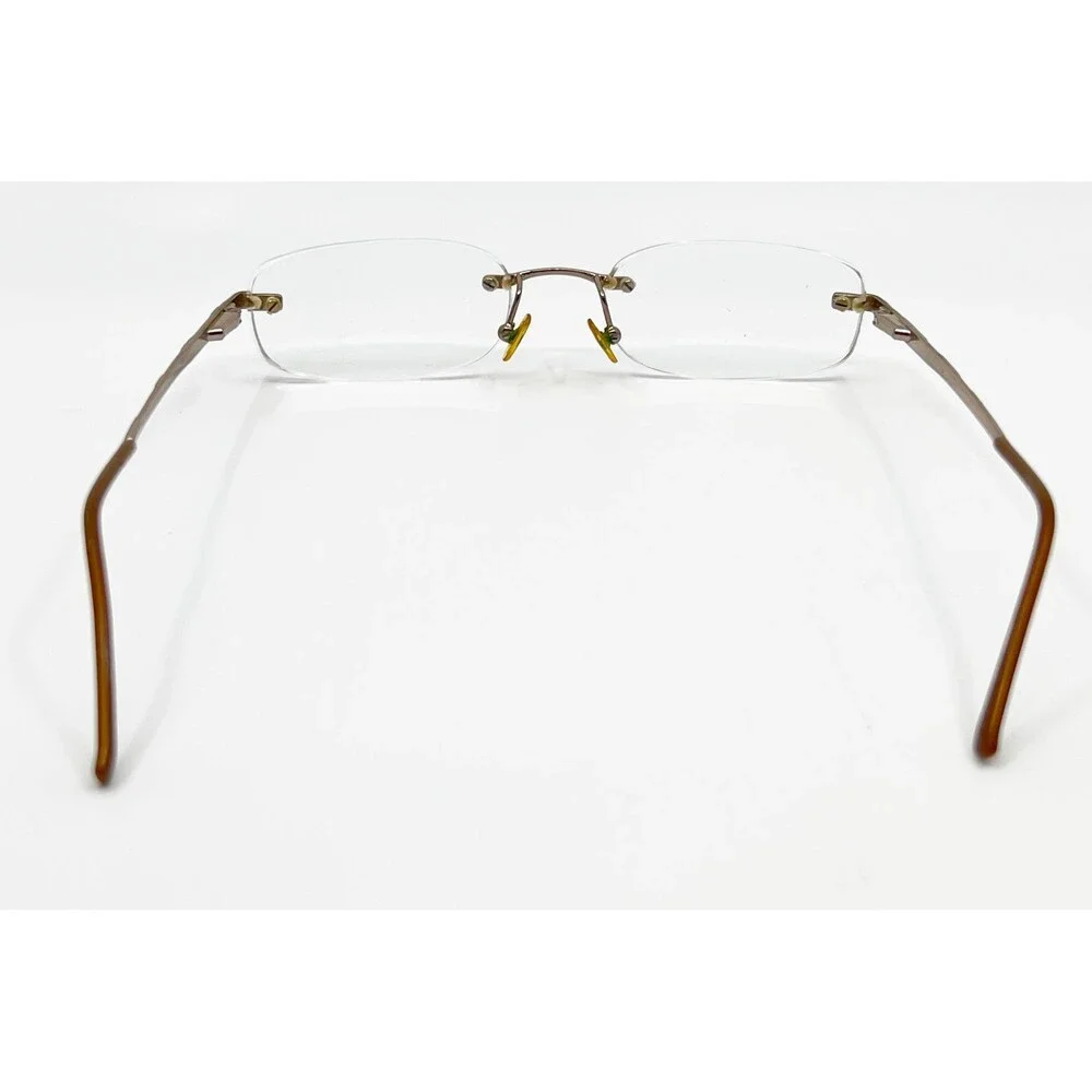 Tura Eyeglasses Womens Brown Rimless Rhinestone TE60A 51-18-135